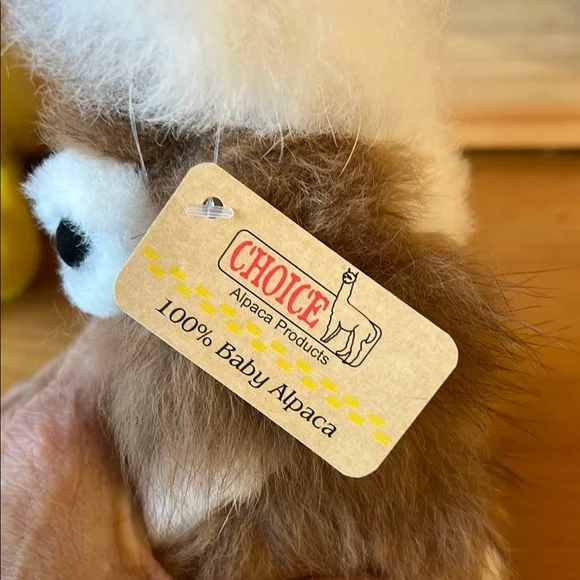 031. 100% Alpaca Stuffed Animal - Brown and White bunny - Picture 4 of 4